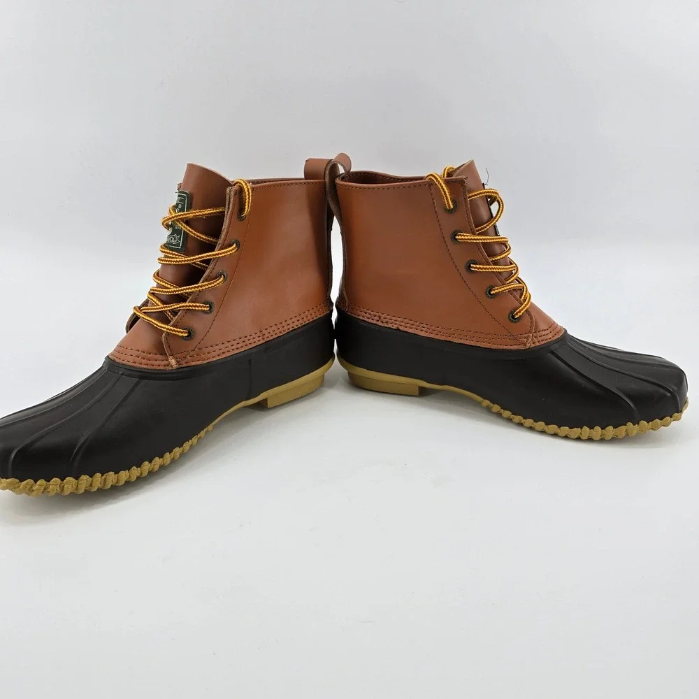 G.H. Bass Catskill Duck Boots Mens Leather Rubber Brown 11 D